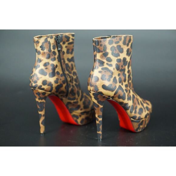 Christian Louboutin Bianca Bootie Size 39 NIB $1295 Leopard 120MM Platform - Picture 8 of 12